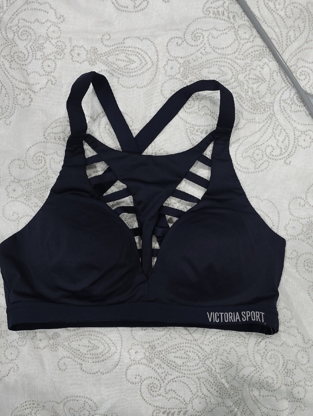 Victoria Sport Black Strappy Crossback Sports Bra